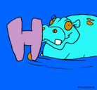 Dibujo Hipopótamo pintado por alvarodelara