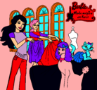 Dibujo Barbie y su amiga mirando ropa pintado por Jade