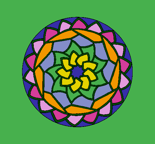 Dibujo Mandala 1 pintado por blanca