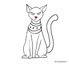 Dibujo Gato egipcio pintado por pocoyo