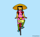 Dibujo China en bicicleta pintado por Belinda