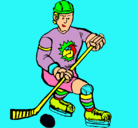 Dibujo Jugador de hockey sobre hielo pintado por alvarodelara