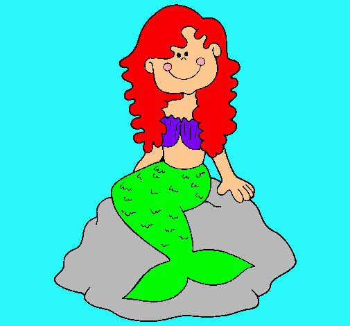 Dibujo Sirena sentada en una roca pintado por Ana6