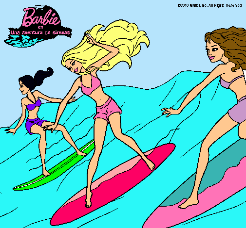 Dibujo Barbie de nuevo con sus amigas pintado por carolays