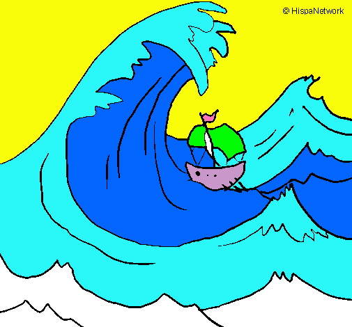 Dibujo Gran ola pintado por alvarodelara
