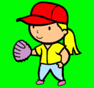 Dibujo Jugadora de béisbol pintado por alvarodelara