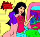 Dibujo Barbie llega a París pintado por Jade