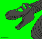 Dibujo Esqueleto tiranosaurio rex pintado por trex