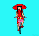 Dibujo China en bicicleta pintado por merc