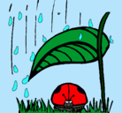 Dibujo Mariquita protegida de la lluvia pintado por NancyF