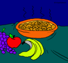 Dibujo Fruta y caracoles a la cazuela pintado por Locarroo