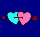 Dibujo Dos corazones con una flecha pintado por sheryl_selena