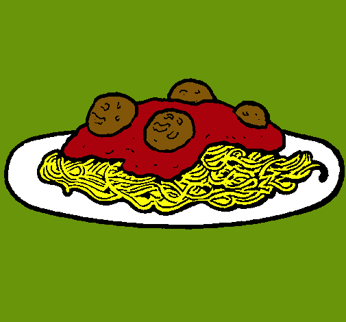Dibujo Espaguetis con carne pintado por brisi