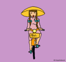 Dibujo China en bicicleta pintado por tiana