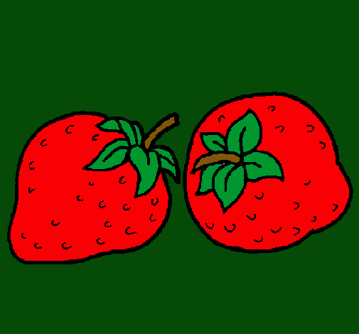 Dibujo fresas pintado por ludmila