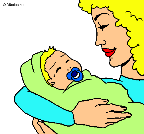 Dibujo Madre con su bebe II pintado por jhoana