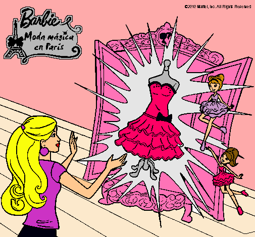 Dibujo El vestido mágico de Barbie pintado por  Periitha