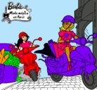 Dibujo Barbie y su amiga en moto pintado por Yamaka