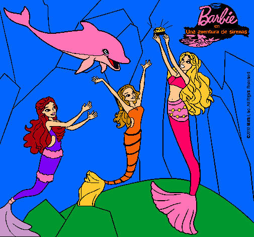 Dibujo Barbie con la perla marina pintado por jeannethe