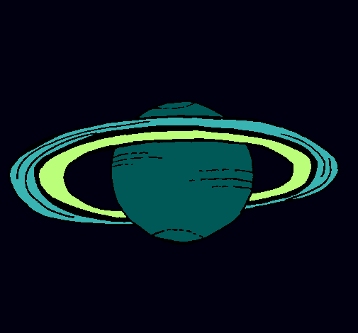 Dibujo Saturno pintado por _bianca100