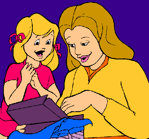 Dibujo Madre e hija pintado por jeannethe