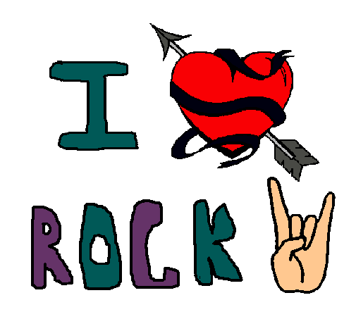 Dibujo I love rock pintado por Danni