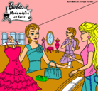 Dibujo Barbie en una tienda de ropa pintado por salome