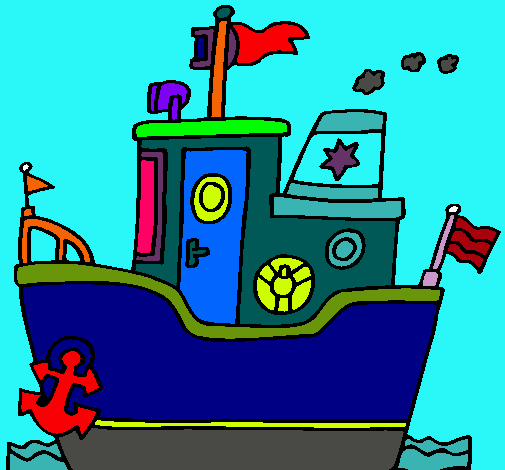 Dibujo Barco con ancla pintado por victor4