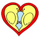 Dibujo Pajaritos enamorados pintado por pajaros
