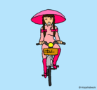 Dibujo China en bicicleta pintado por Mader