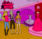 Dibujo Barbie mirando vestidos pintado por emiliacm