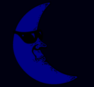 Dibujo Luna con gafas de sol pintado por velen