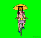 Dibujo China en bicicleta pintado por elsa