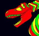 Dibujo Esqueleto tiranosaurio rex pintado por esqueleto