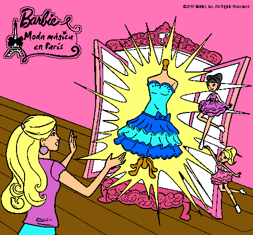 Dibujo El vestido mágico de Barbie pintado por linasofia