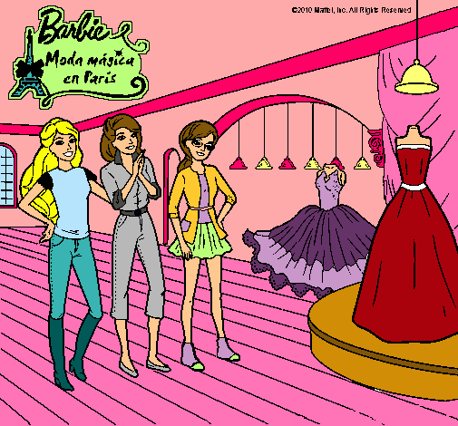 Dibujo Barbie mirando vestidos pintado por Lucia_11 