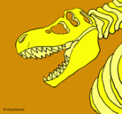 Dibujo Esqueleto tiranosaurio rex pintado por samu
