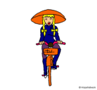 Dibujo China en bicicleta pintado por zooy