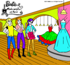 Dibujo Barbie mirando vestidos pintado por mariamoya