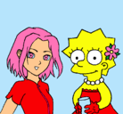 Dibujo Sakura y Lisa pintado por yasmin