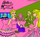 Dibujo Barbie en una tienda de ropa pintado por FATUMATA