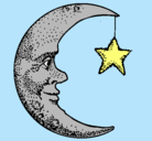 Dibujo Luna y estrella pintado por camuri