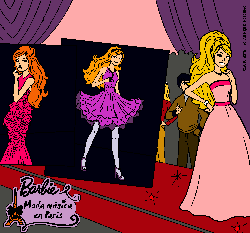 Dibujo Barbie, desfilando por la pasarela pintado por zimple