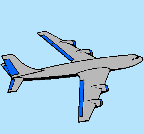 Dibujo Avión pintado por abraham
