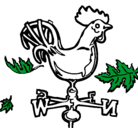 Dibujo Veletas y gallo pintado por pipoluli