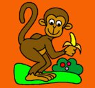 Dibujo Mono pintado por patita