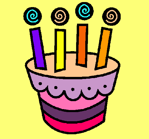 Dibujo Tarta con velas pintado por sara2