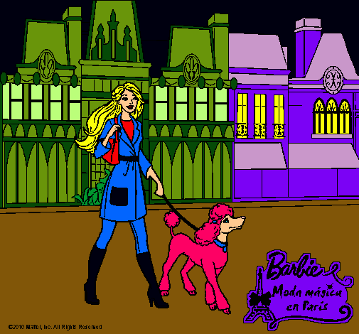 Dibujo Barbie y su perrita pintado por amalia