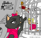 Dibujo La gata de Barbie descubre a las hadas pintado por policia
