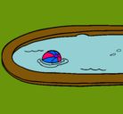 Dibujo Pelota en la piscina pintado por coskilla